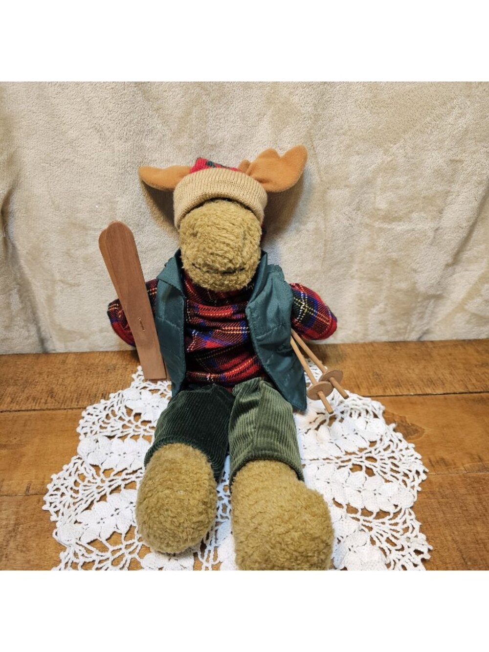 Vintage Russ Cloose Skiing Moose Plush Animal Woodland Winter Collection